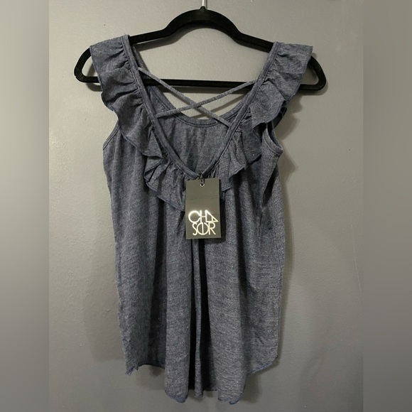 NWT Chaser Ruffle Back Tank Top - Picture 2 of 2